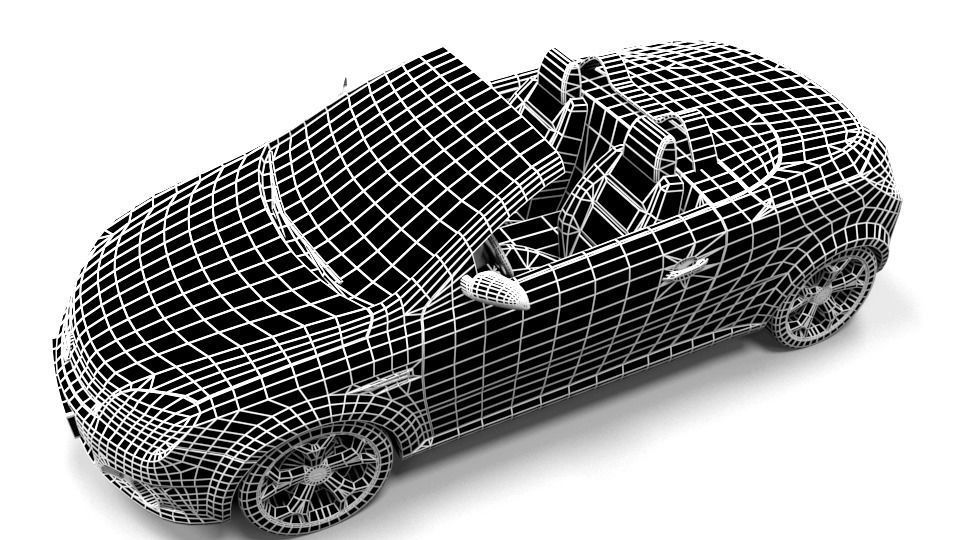 OPEL TIGRA CABRIO LOWPOLY Low-poly 3D model_5