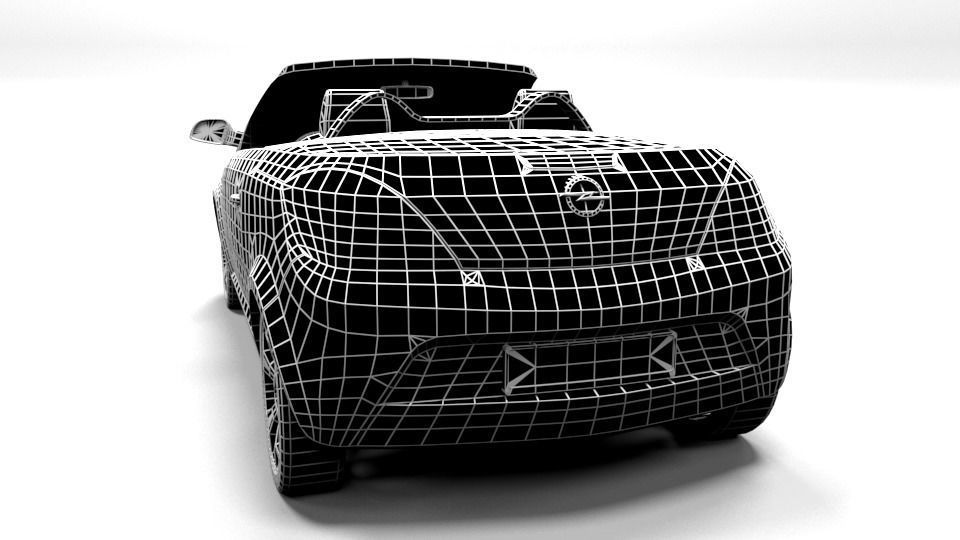 OPEL TIGRA CABRIO LOWPOLY Low-poly 3D model_3