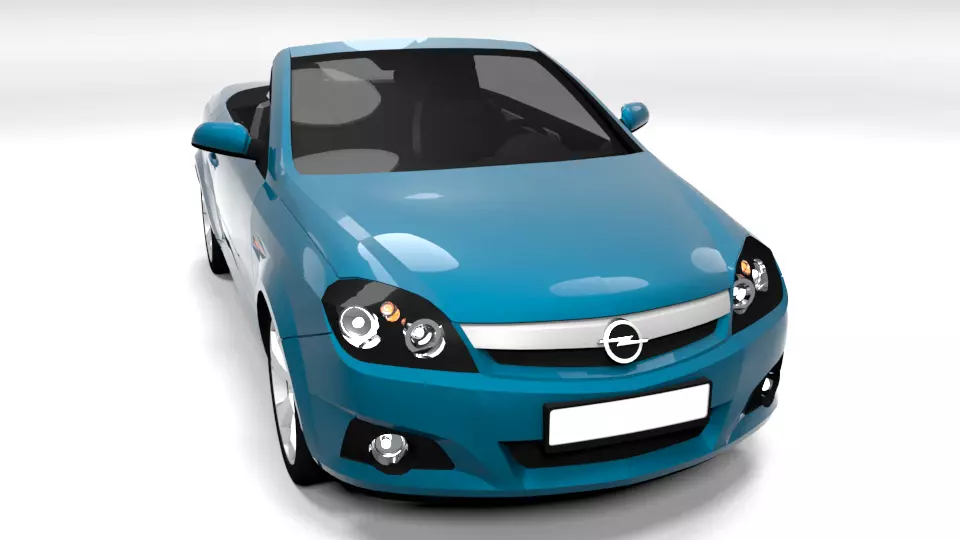 OPEL TIGRA CABRIO LOWPOLY Low-poly 3D model_0