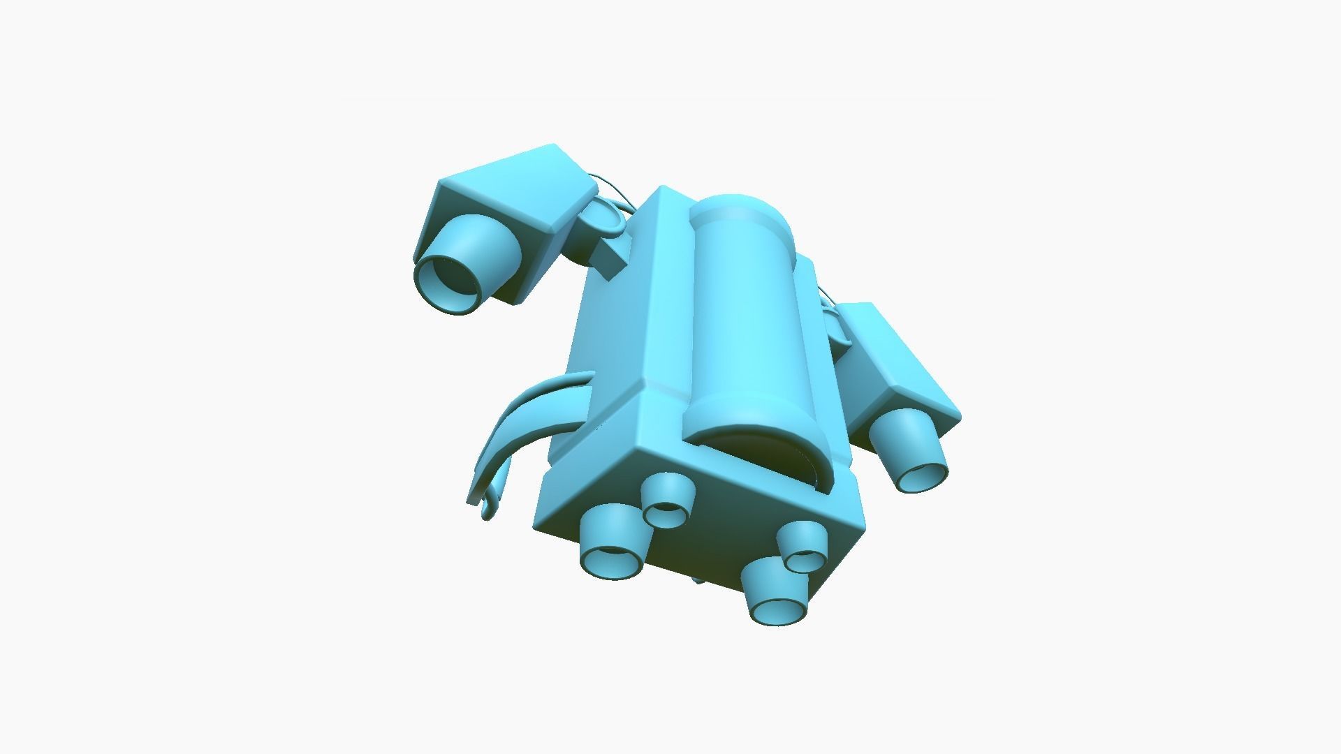 Jetpack G10 Blue Bronze - SciFi Character Design Low-poly 3D model_9