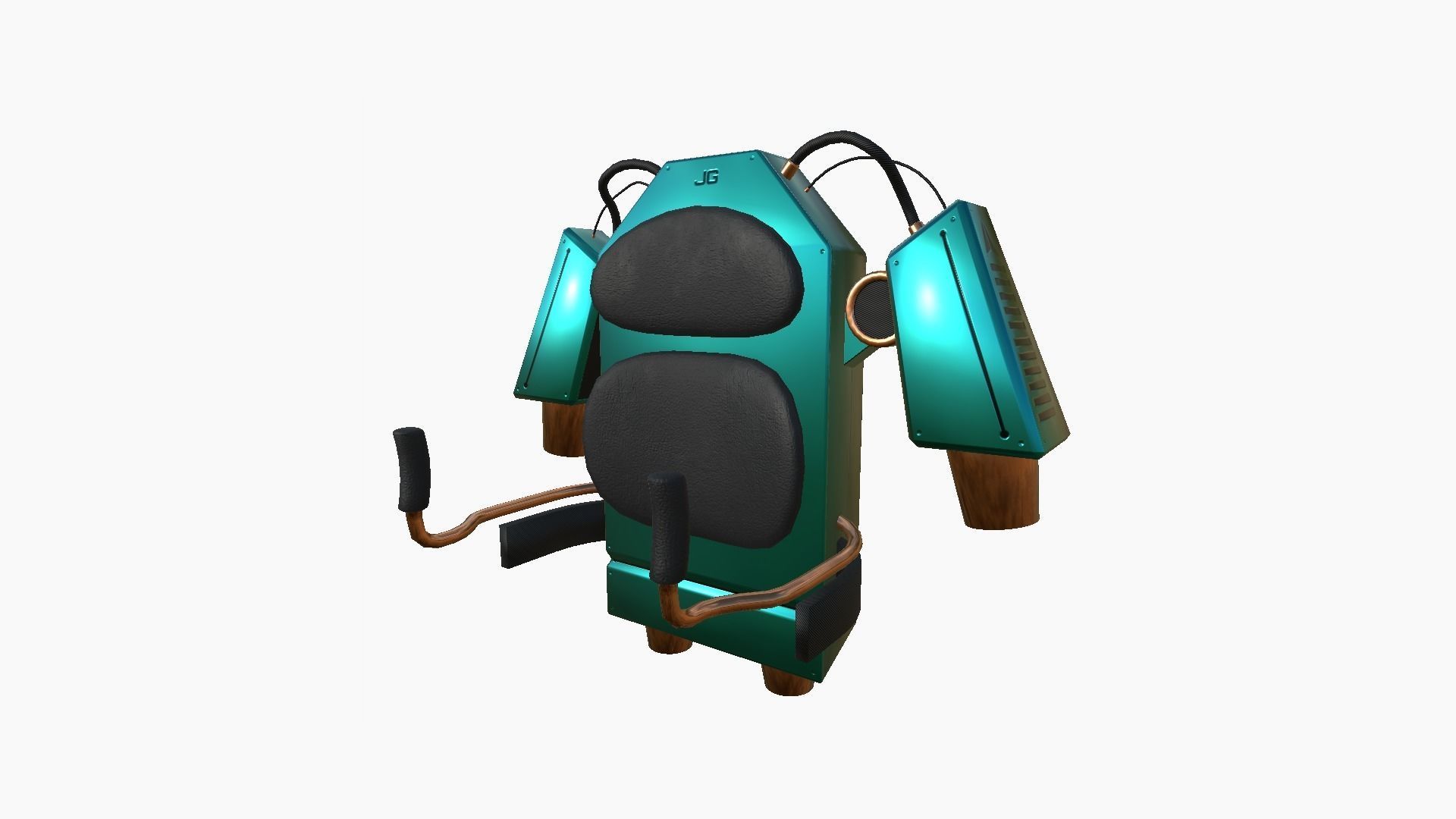 Jetpack G10 Blue Bronze - SciFi Character Design Low-poly 3D model_3
