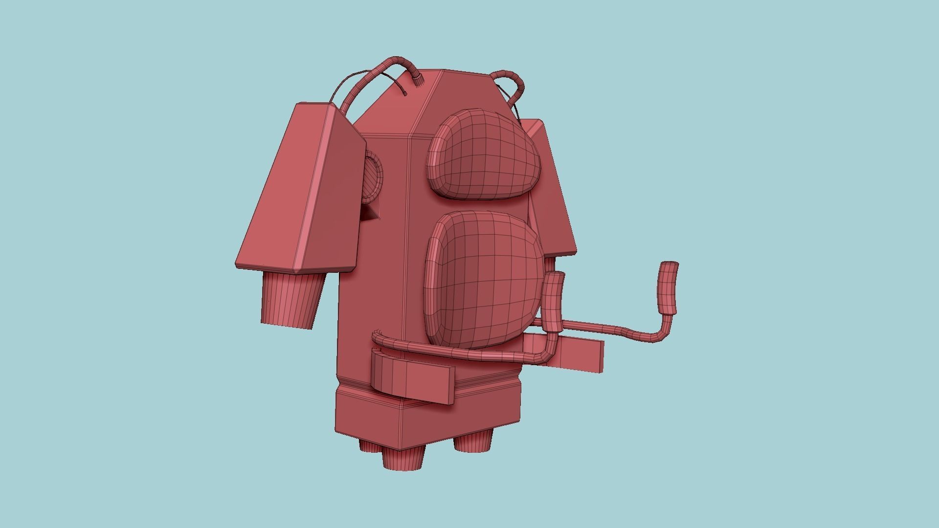 Jetpack G10 Blue Bronze - SciFi Character Design Low-poly 3D model_18