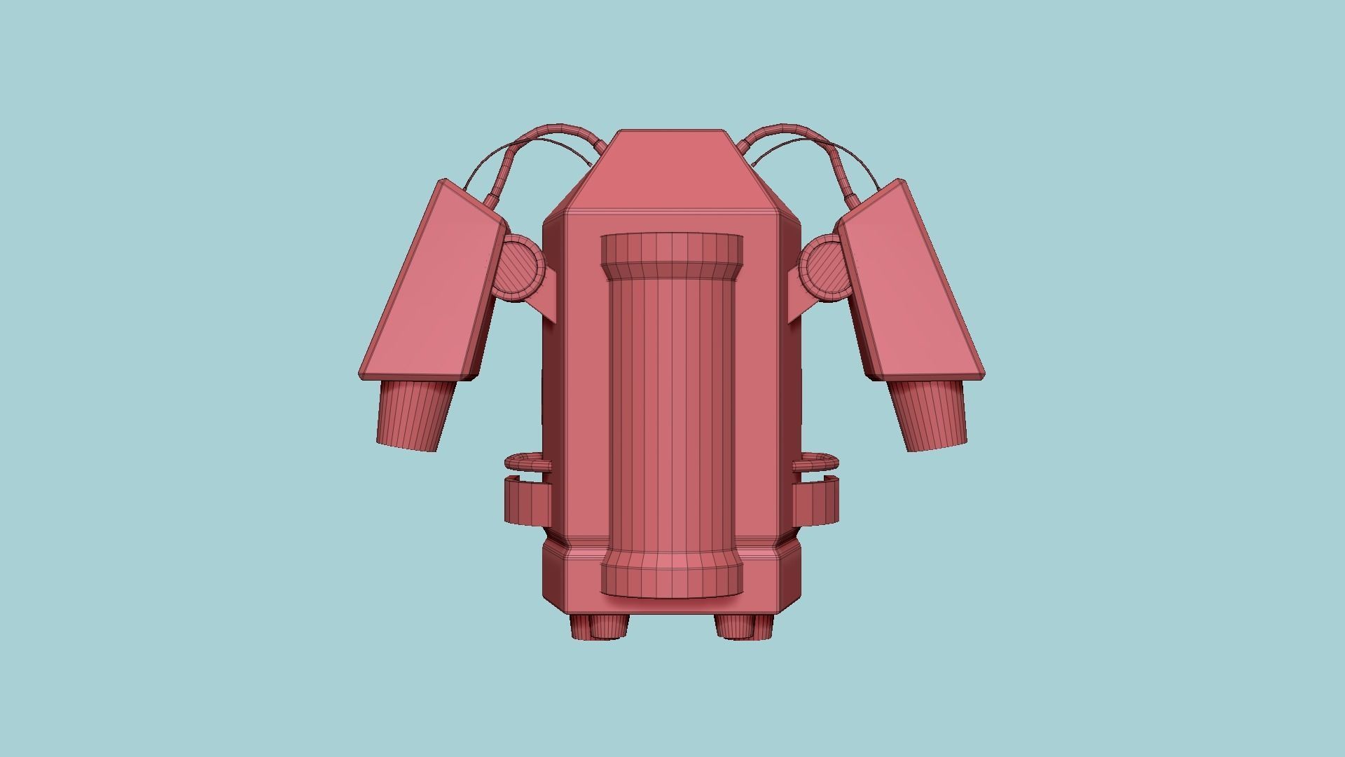 Jetpack G10 Blue Bronze - SciFi Character Design Low-poly 3D model_14