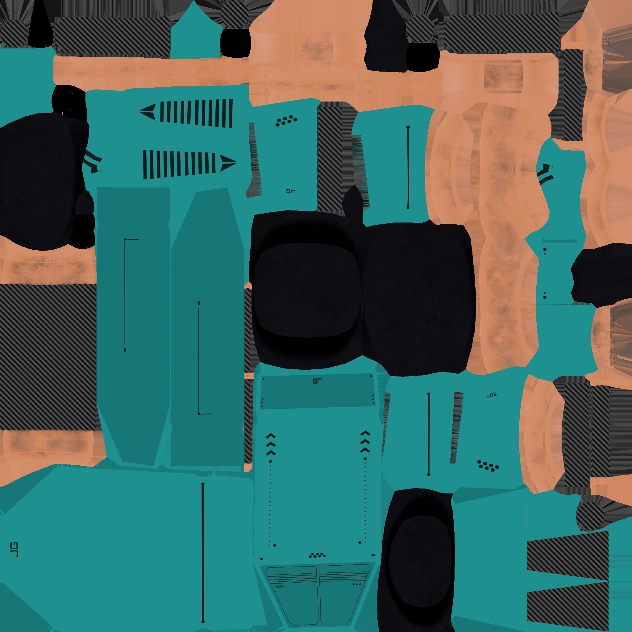 Jetpack G10 Blue Bronze - SciFi Character Design Low-poly 3D model_21