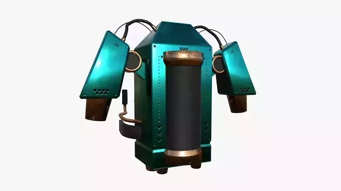 Jetpack G10 Blue Bronze - SciFi Character Design Low-poly 3D model