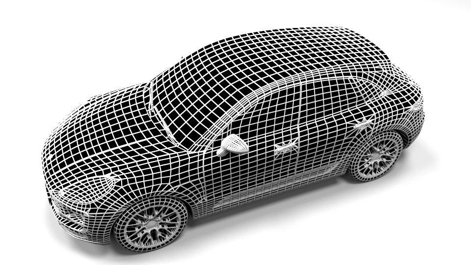 PORSCHE MACAN TURBO 2015 LOWPOLY Low-poly 3D model_5