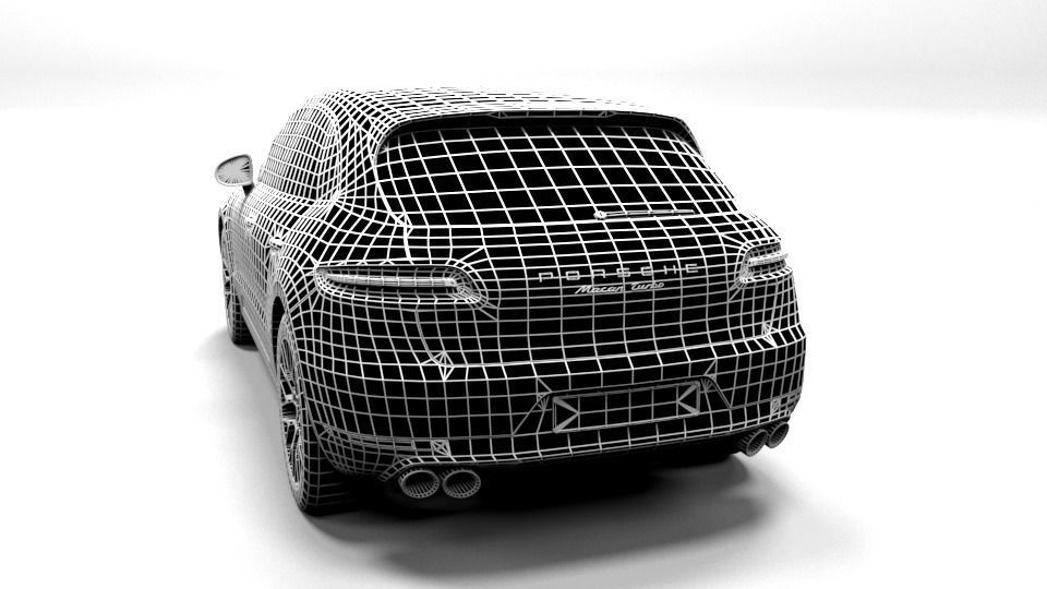 PORSCHE MACAN TURBO 2015 LOWPOLY Low-poly 3D model_3