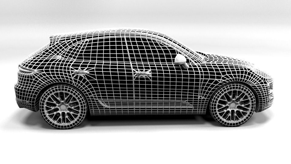 PORSCHE MACAN TURBO 2015 LOWPOLY Low-poly 3D model_7