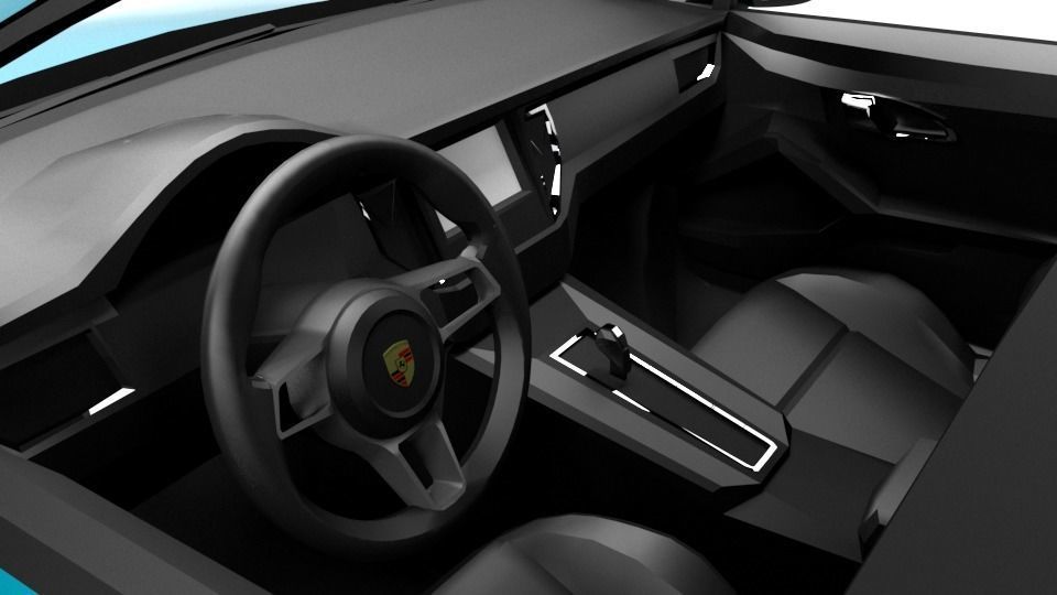 PORSCHE MACAN TURBO 2015 LOWPOLY Low-poly 3D model_8