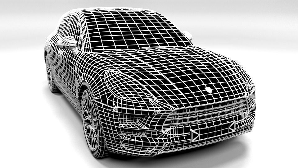 PORSCHE MACAN TURBO 2015 LOWPOLY Low-poly 3D model_1