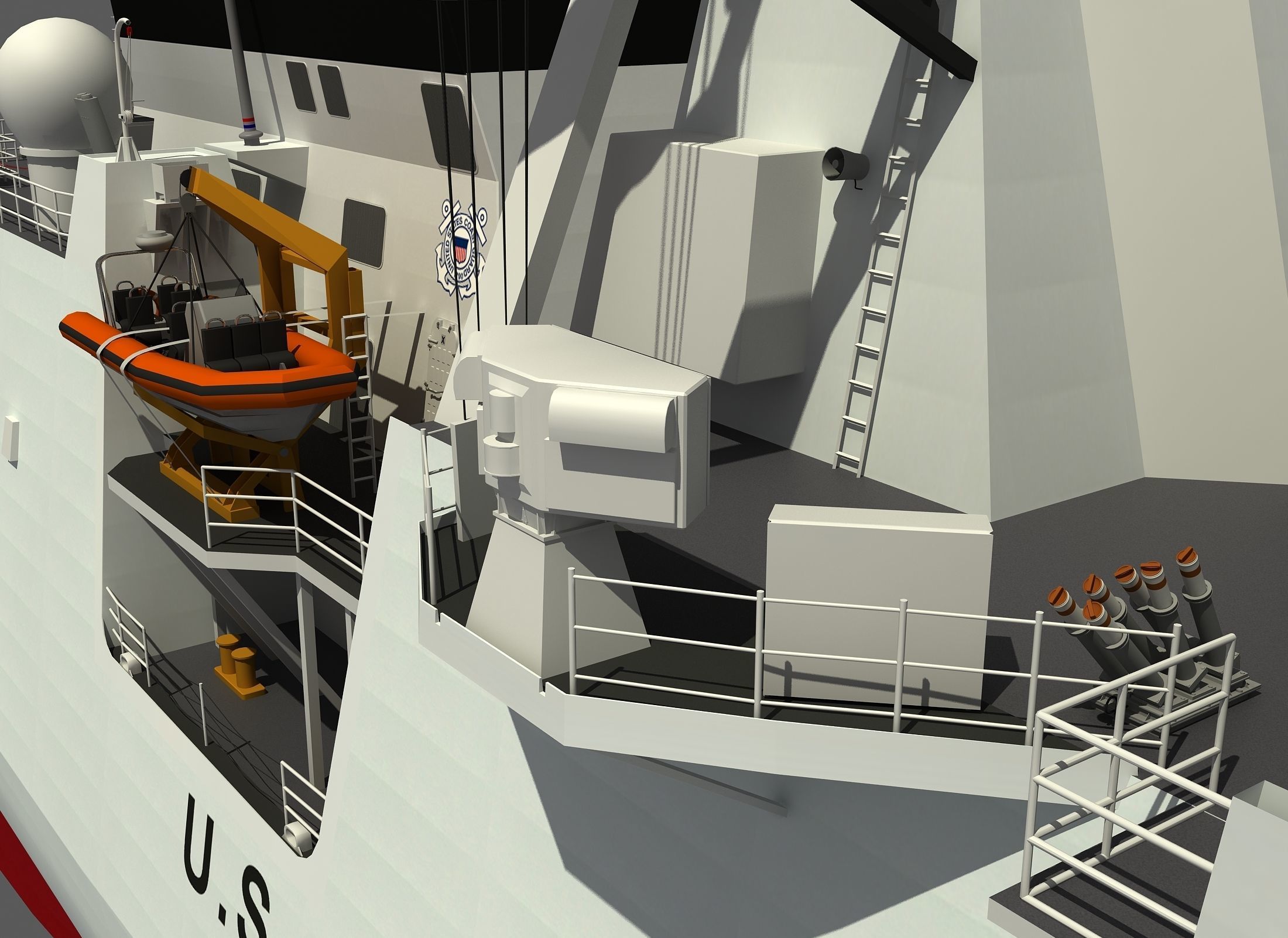 USCGC WAESCHE - LEGEND CLASS US CUTTER-COAST GUARD 3D model_5