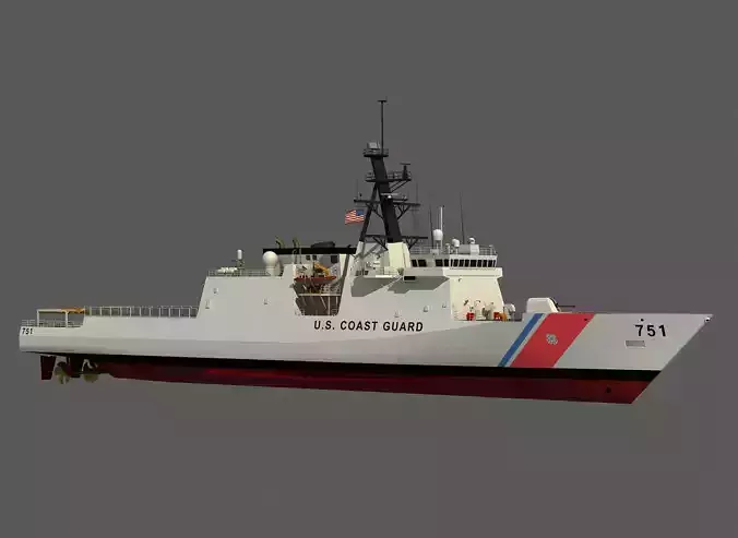 USCGC WAESCHE - LEGEND CLASS US CUTTER-COAST GUARD 3D model