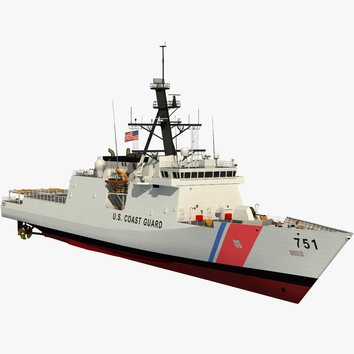 USCGC WAESCHE - LEGEND CLASS US CUTTER-COAST GUARD 3D model_1
