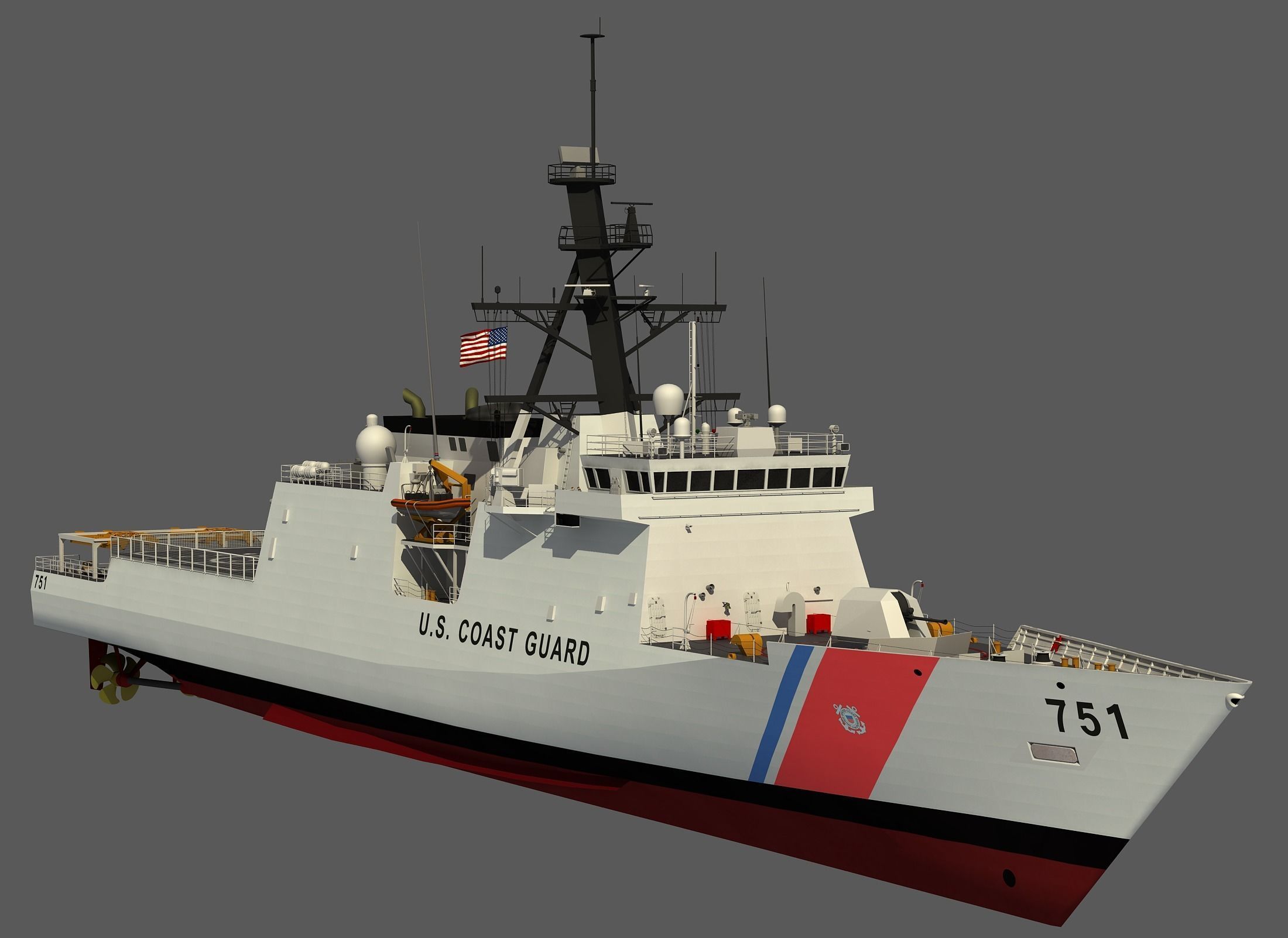 USCGC WAESCHE - LEGEND CLASS US CUTTER-COAST GUARD 3D model_13