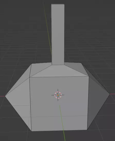 Low-Poly Hammer box with hole in middle 3D print model_0