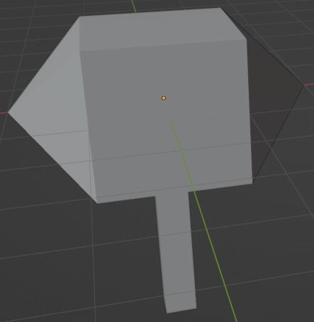 Low-Poly Hammer box with hole in middle 3D print model_2