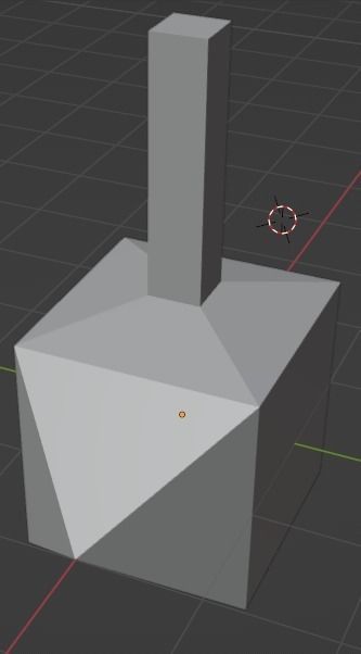 Low-Poly Hammer box with hole in middle 3D print model_4