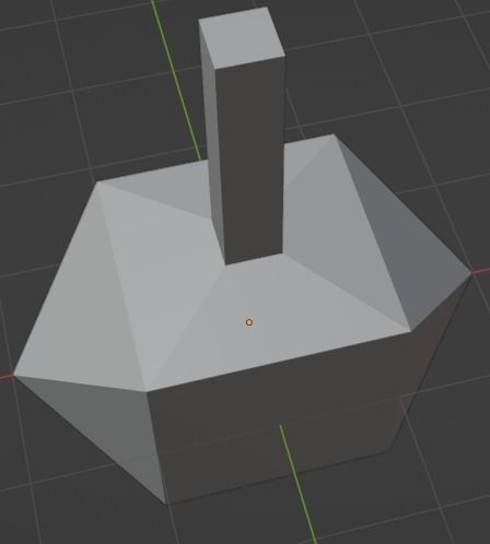 Low-Poly Hammer box with hole in middle 3D print model_3