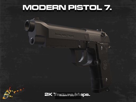 Modern Pistols Pack 3D Model Collection_7
