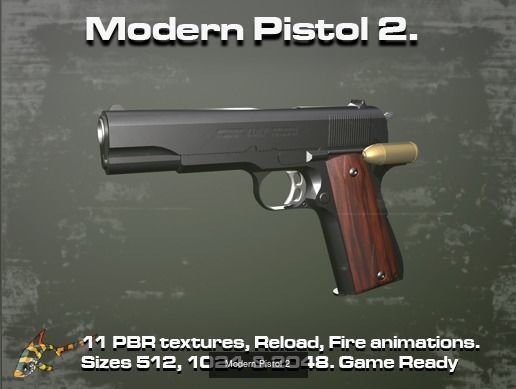 Modern Pistols Pack 3D Model Collection_2