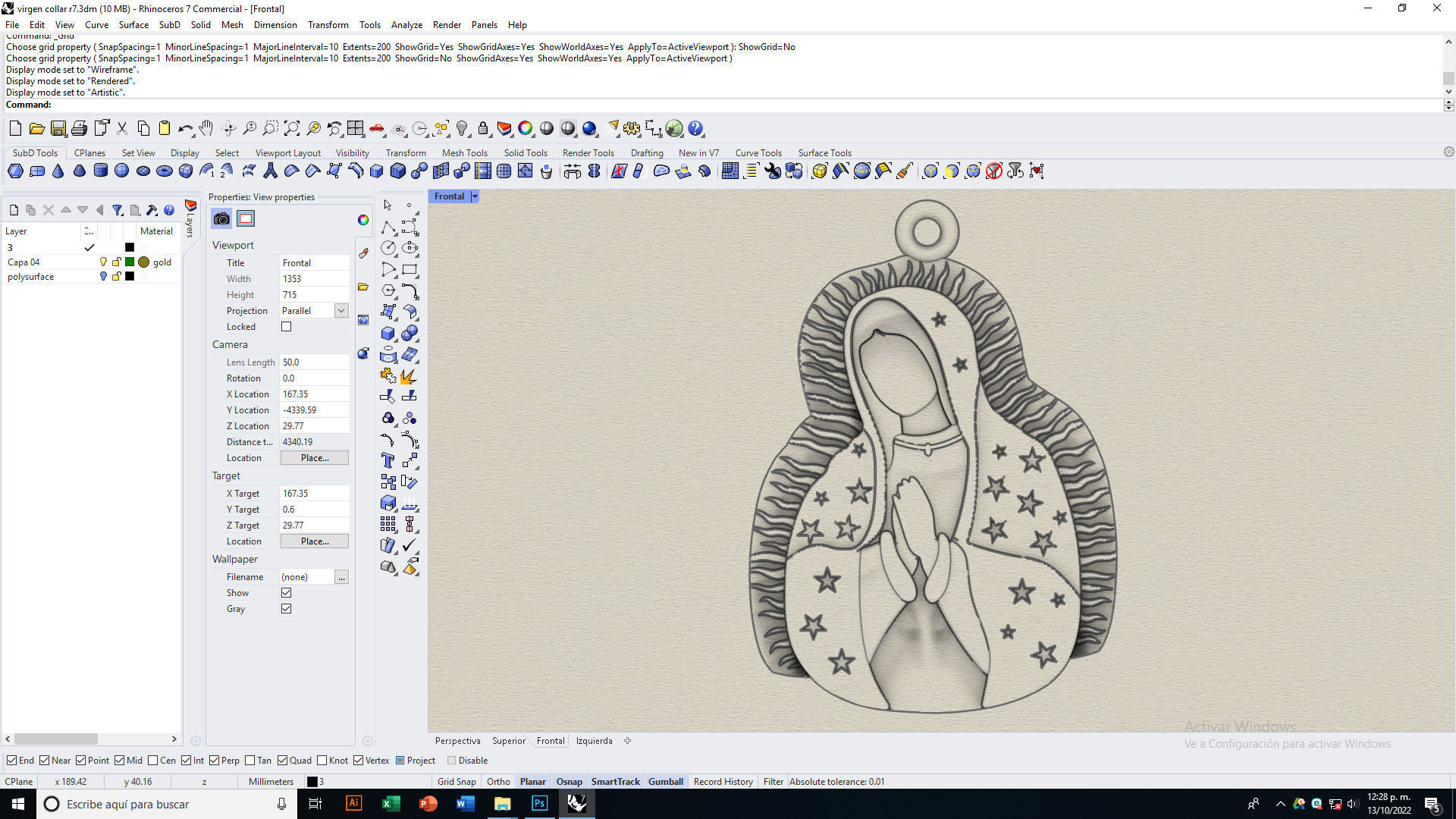Virgen de Guadalupe pendant 3D print model_10