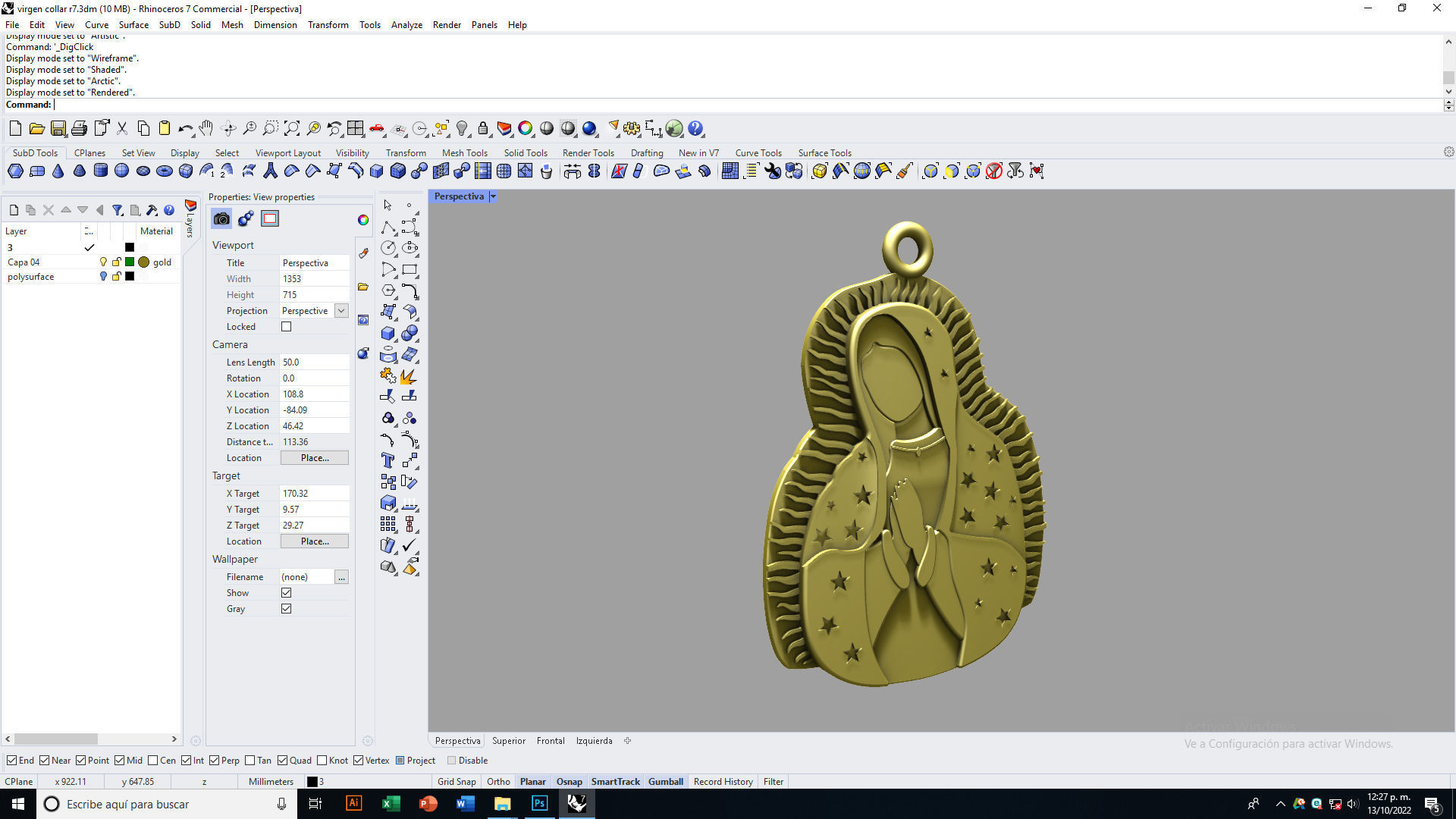 Virgen de Guadalupe pendant 3D print model_14