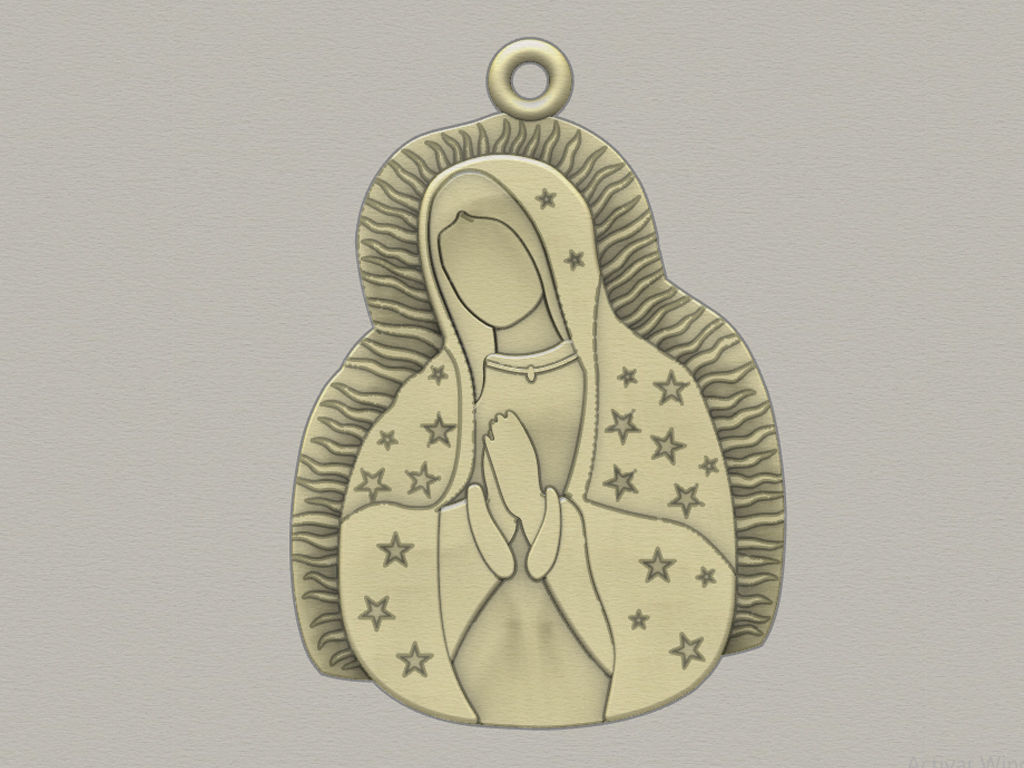 Virgen de Guadalupe pendant 3D print model_3