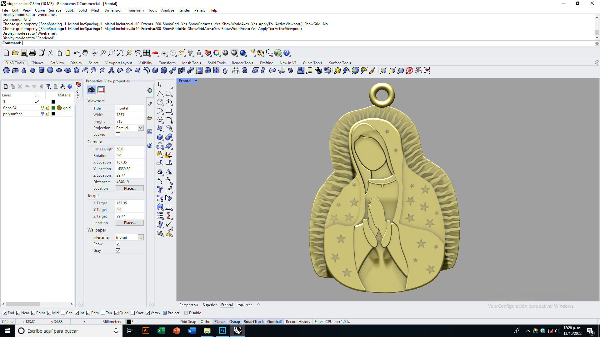 Virgen de Guadalupe pendant 3D print model_9