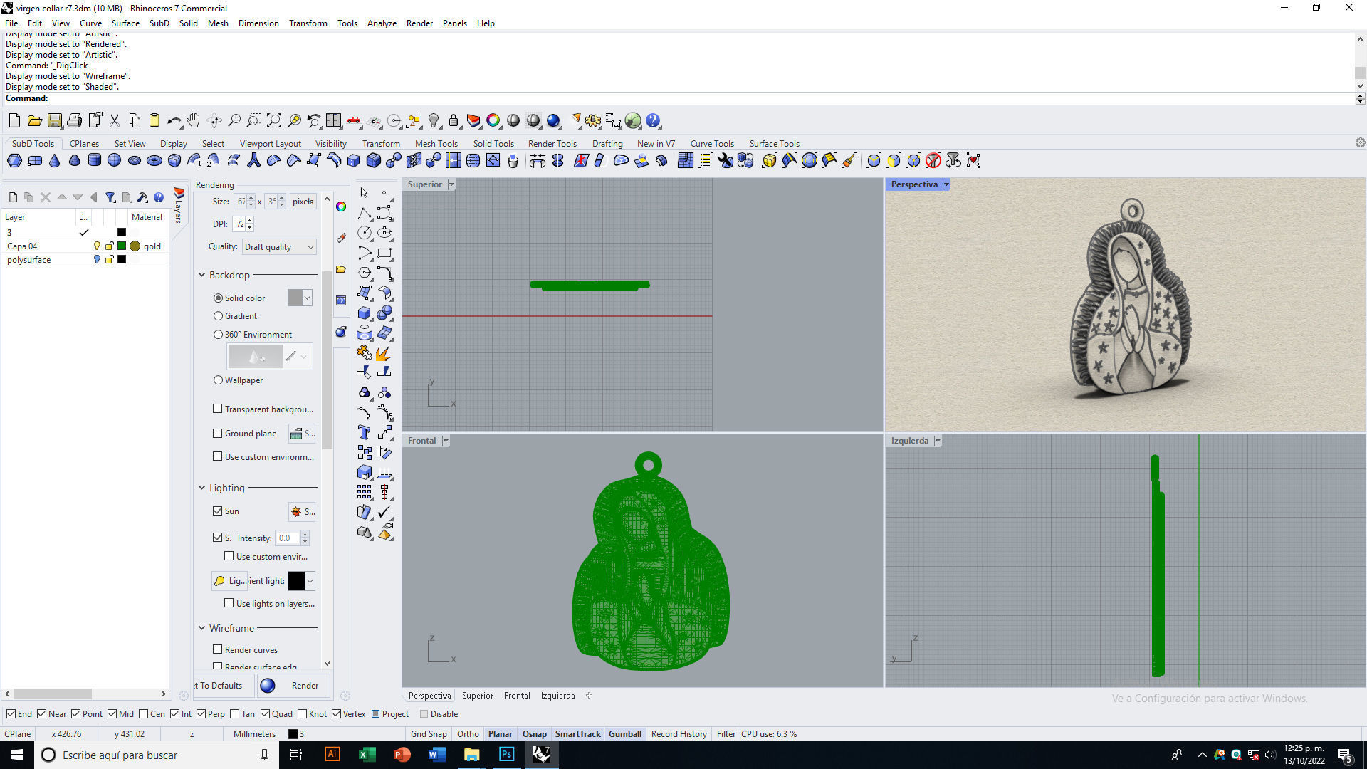 Virgen de Guadalupe pendant 3D print model_7
