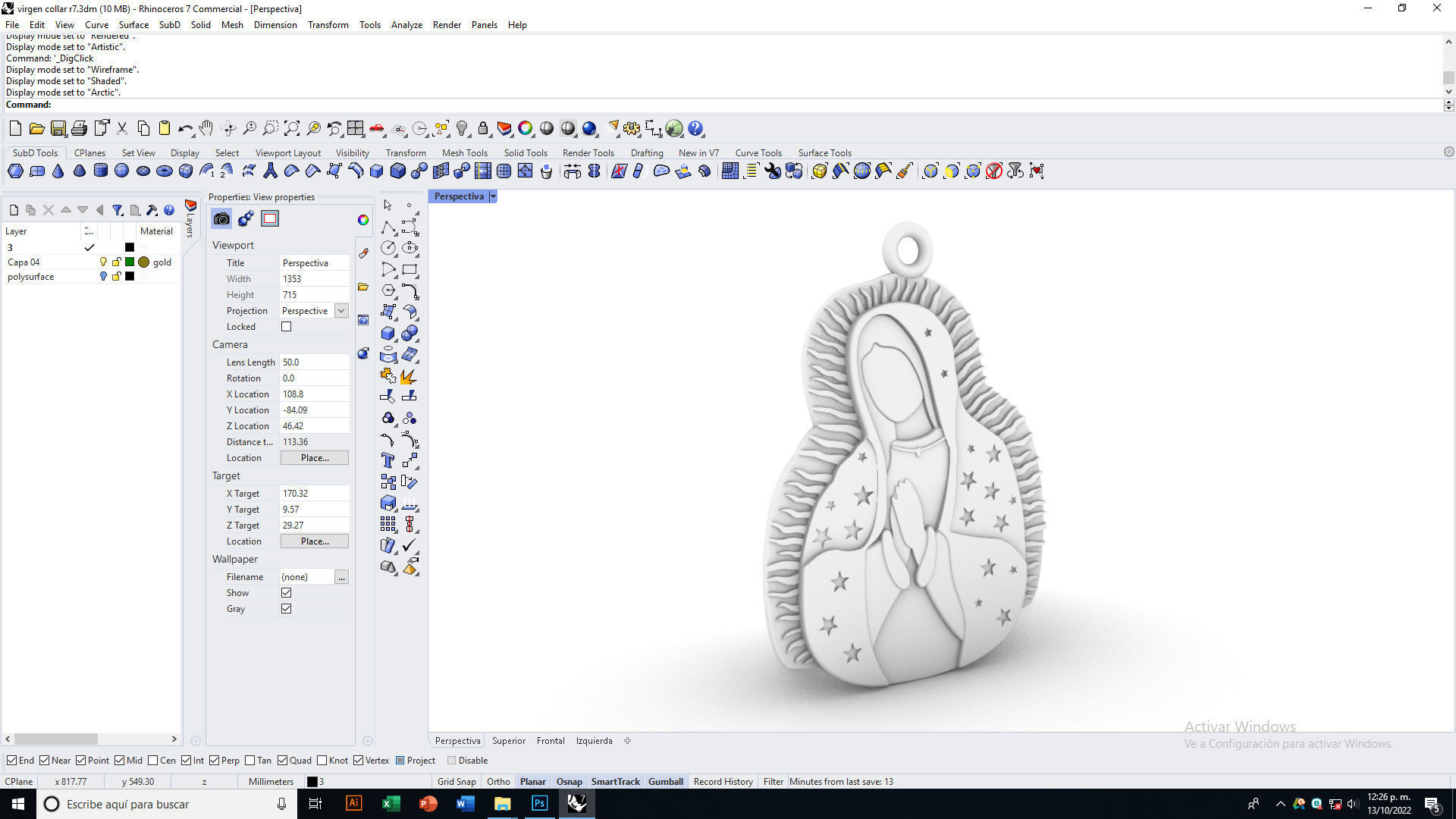 Virgen de Guadalupe pendant 3D print model_13