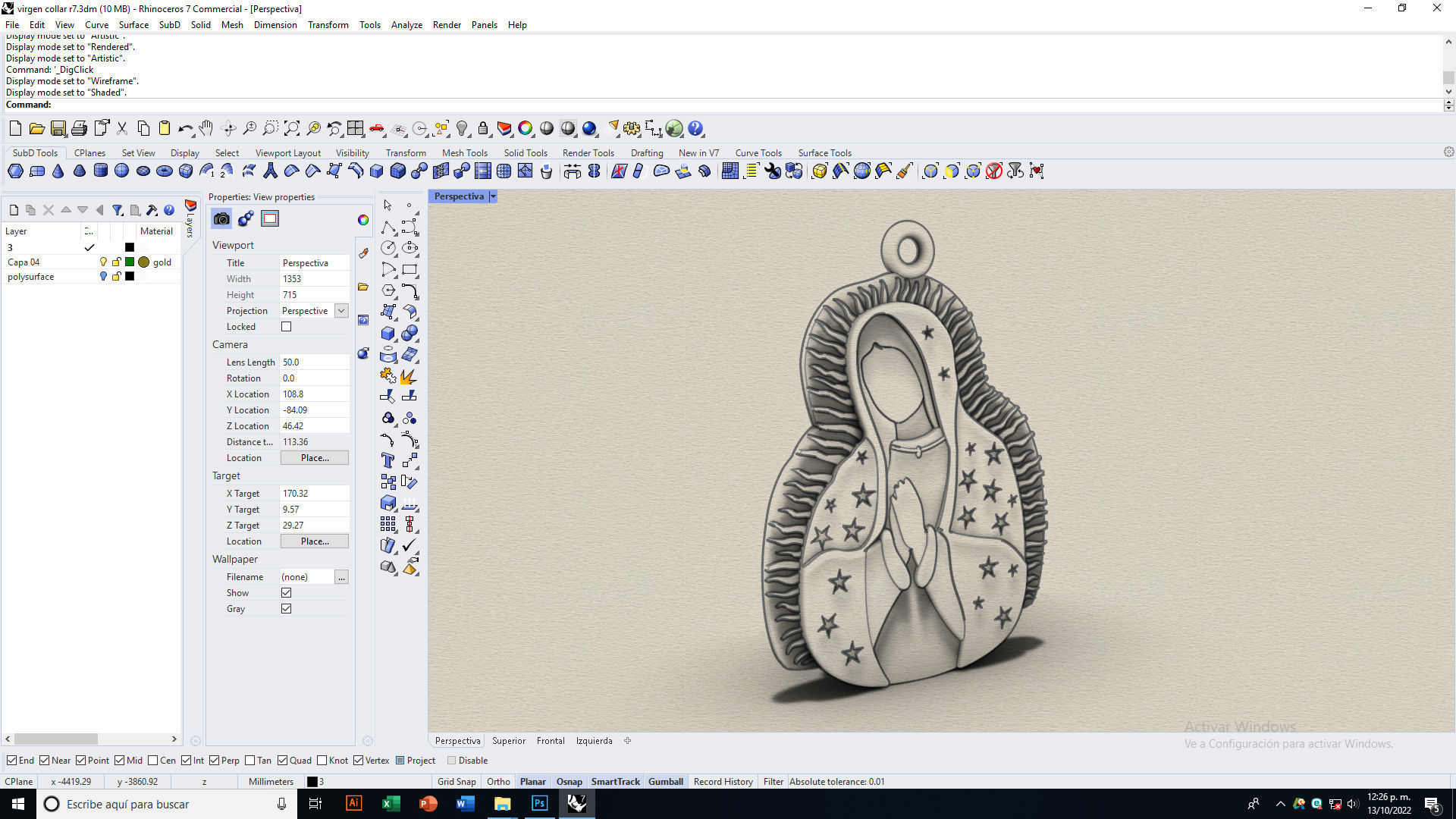 Virgen de Guadalupe pendant 3D print model_12