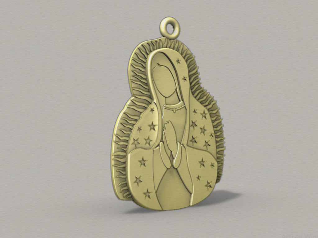 Virgen de Guadalupe pendant 3D print model_4