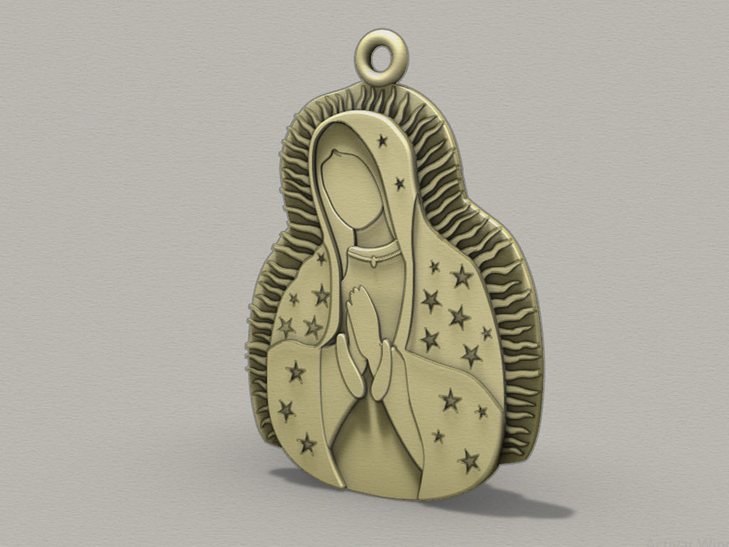 Virgen de Guadalupe pendant 3D print model_1