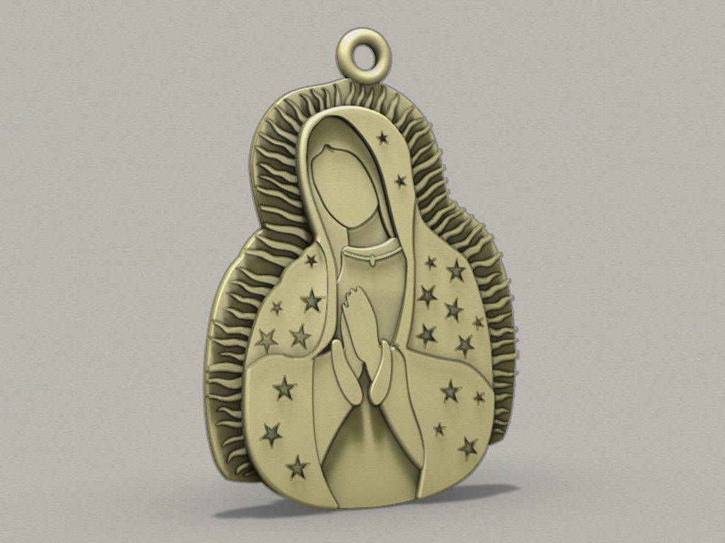 Virgen de Guadalupe pendant 3D print model_5