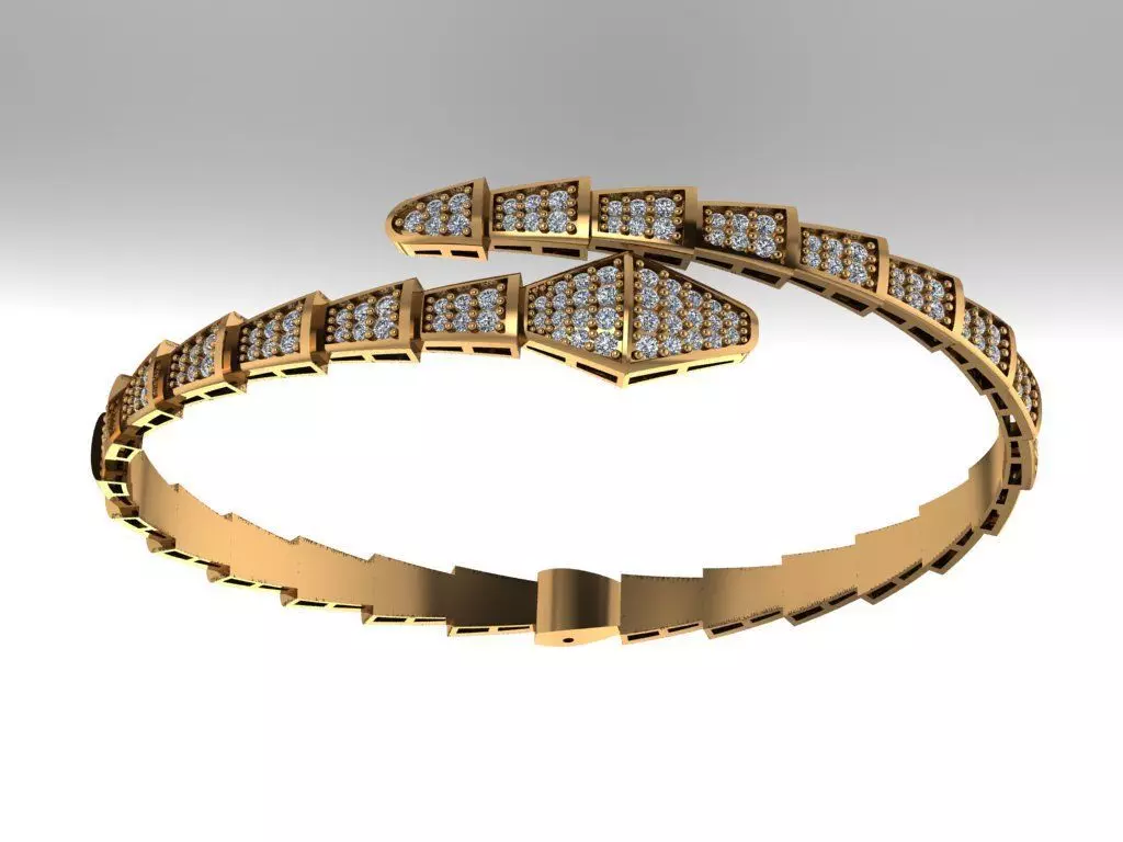 snake bracelet 3D print model_0