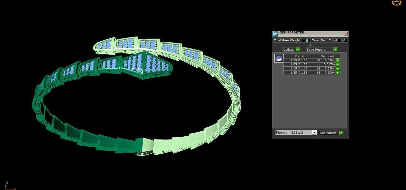 snake bracelet 3D print model_3