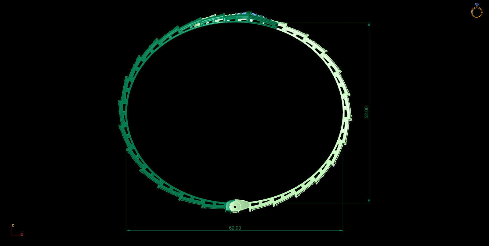 snake bracelet 3D print model_5