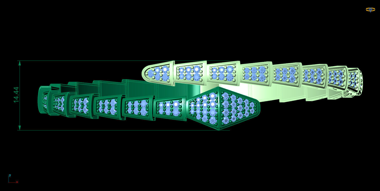 snake bracelet 3D print model_6