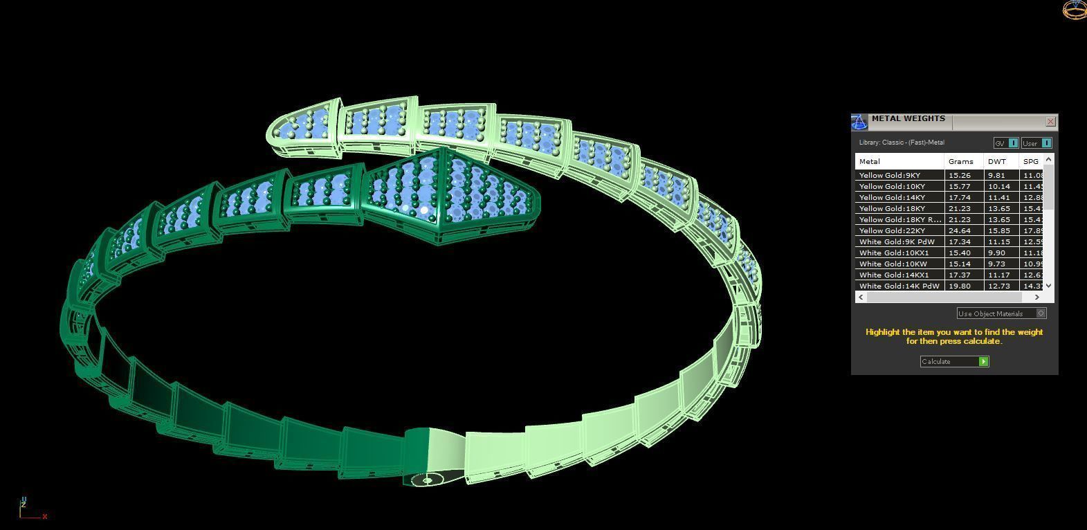 snake bracelet 3D print model_4