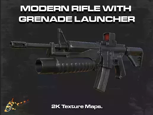 MODERN RIFLE WITH GRENADE LAUNCHER
