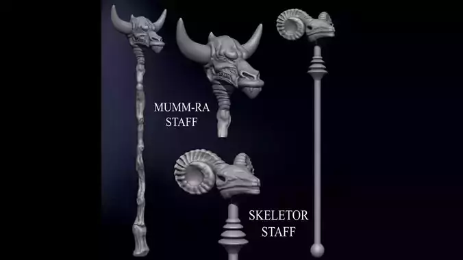 3DPRNTBL MUMM RA STAFF AND SKELETOR HAVOC STAFF THUNDERCATS MOTU