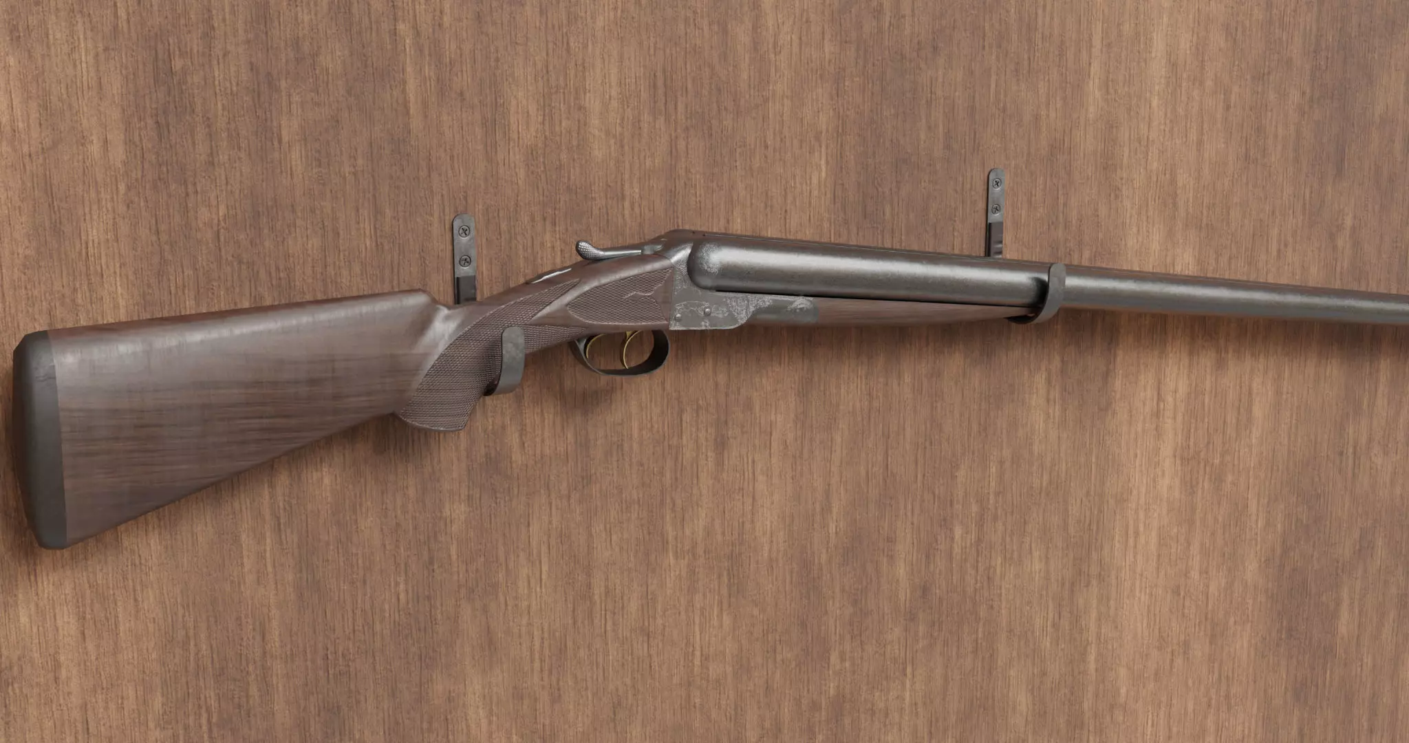 colt 1883 double barrel shotgun 3D model_0