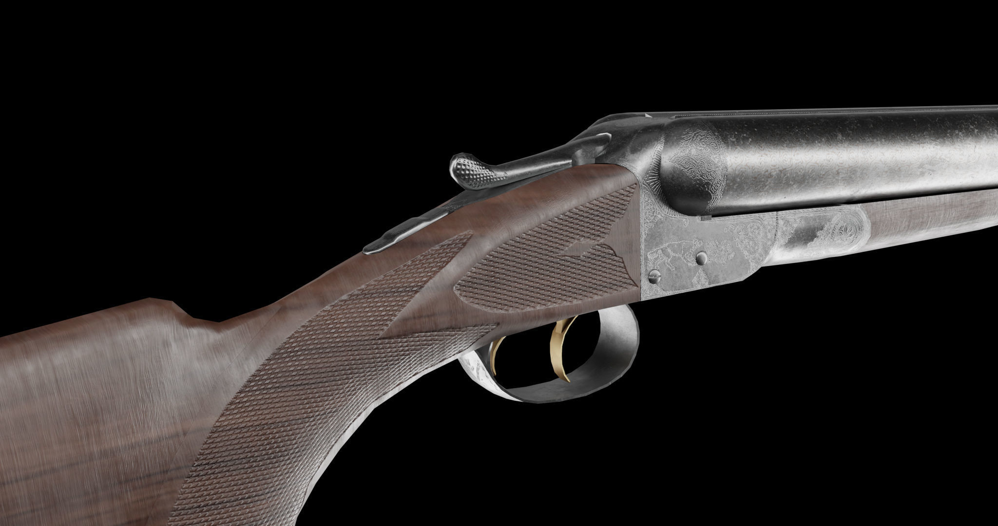 colt 1883 double barrel shotgun 3D model_4
