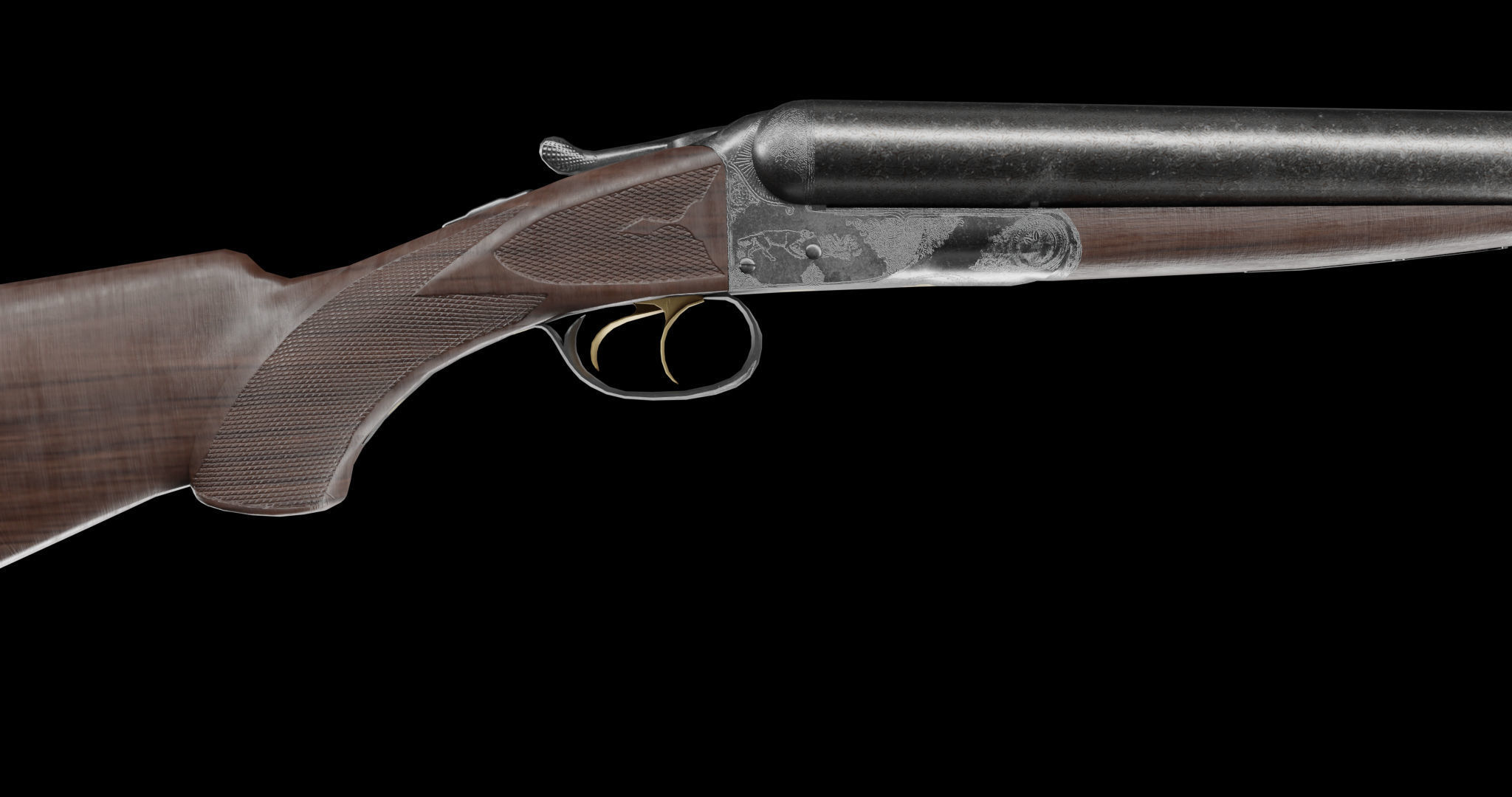 colt 1883 double barrel shotgun 3D model_3