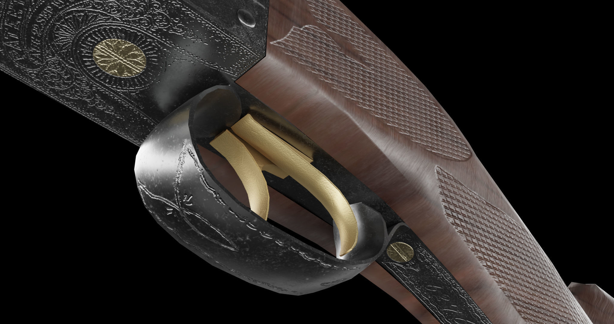 colt 1883 double barrel shotgun 3D model_13