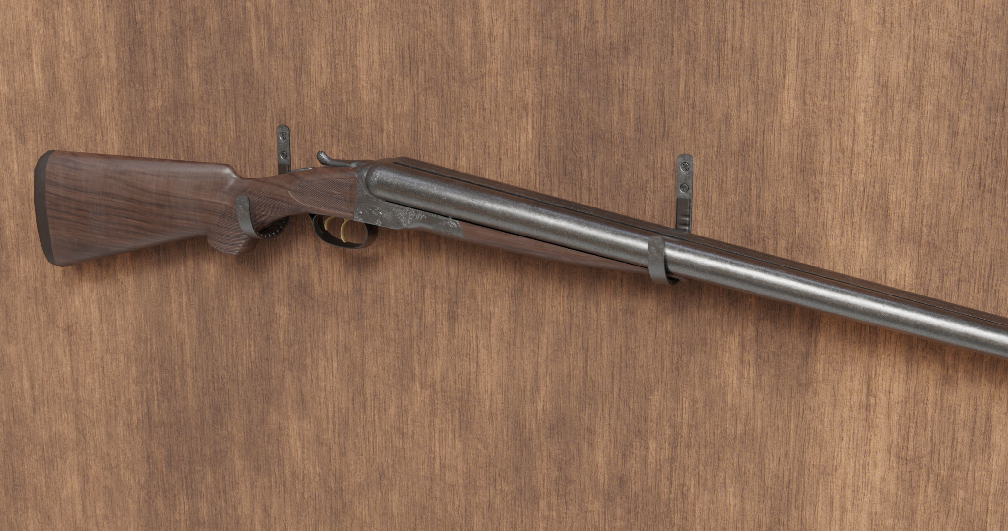 colt 1883 double barrel shotgun 3D model_2