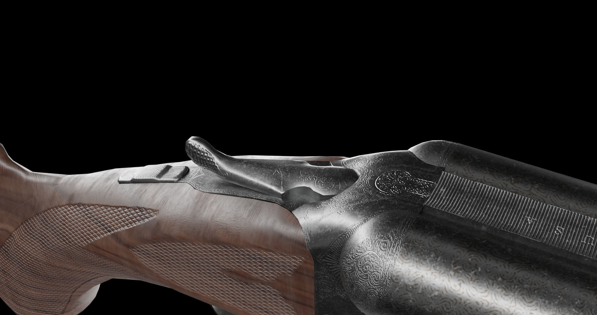 colt 1883 double barrel shotgun 3D model_6