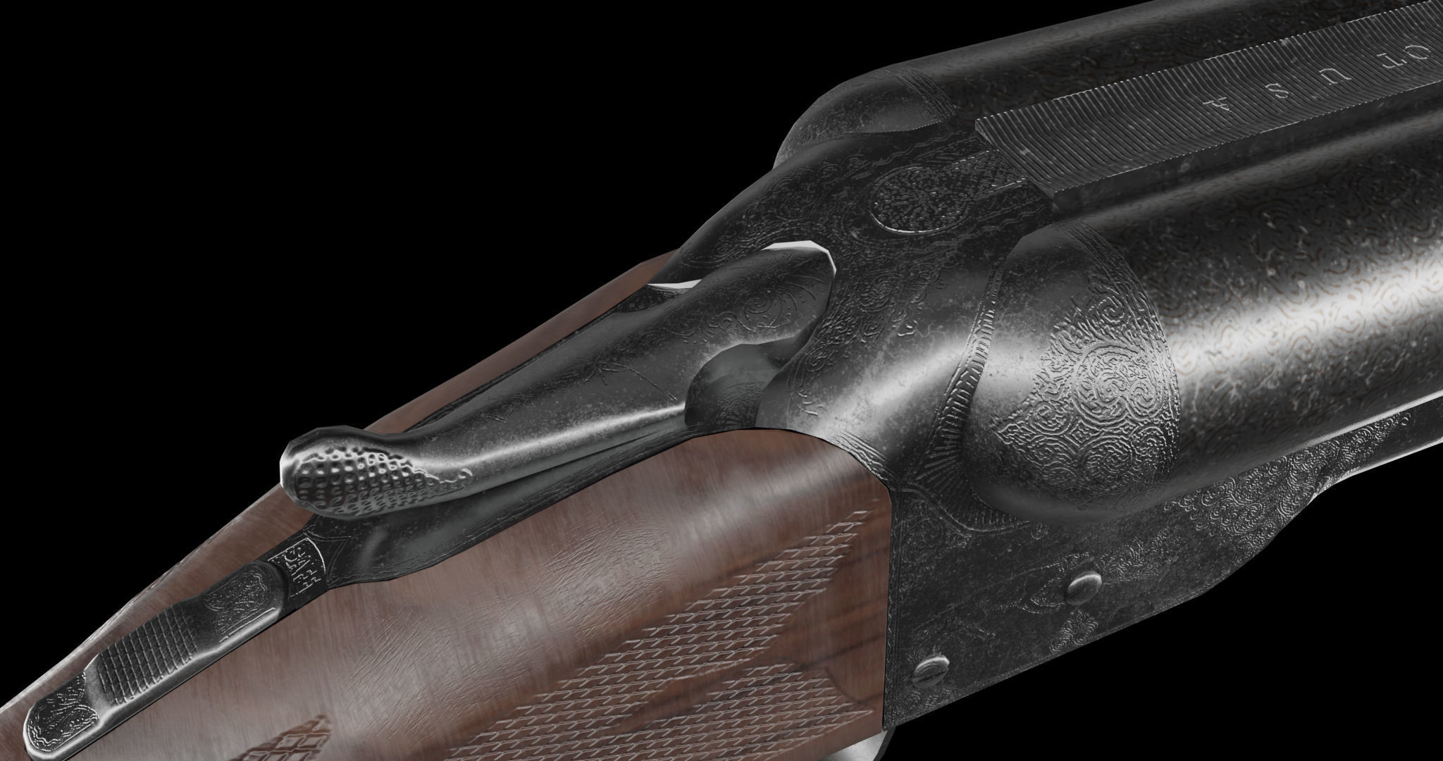 colt 1883 double barrel shotgun 3D model_7