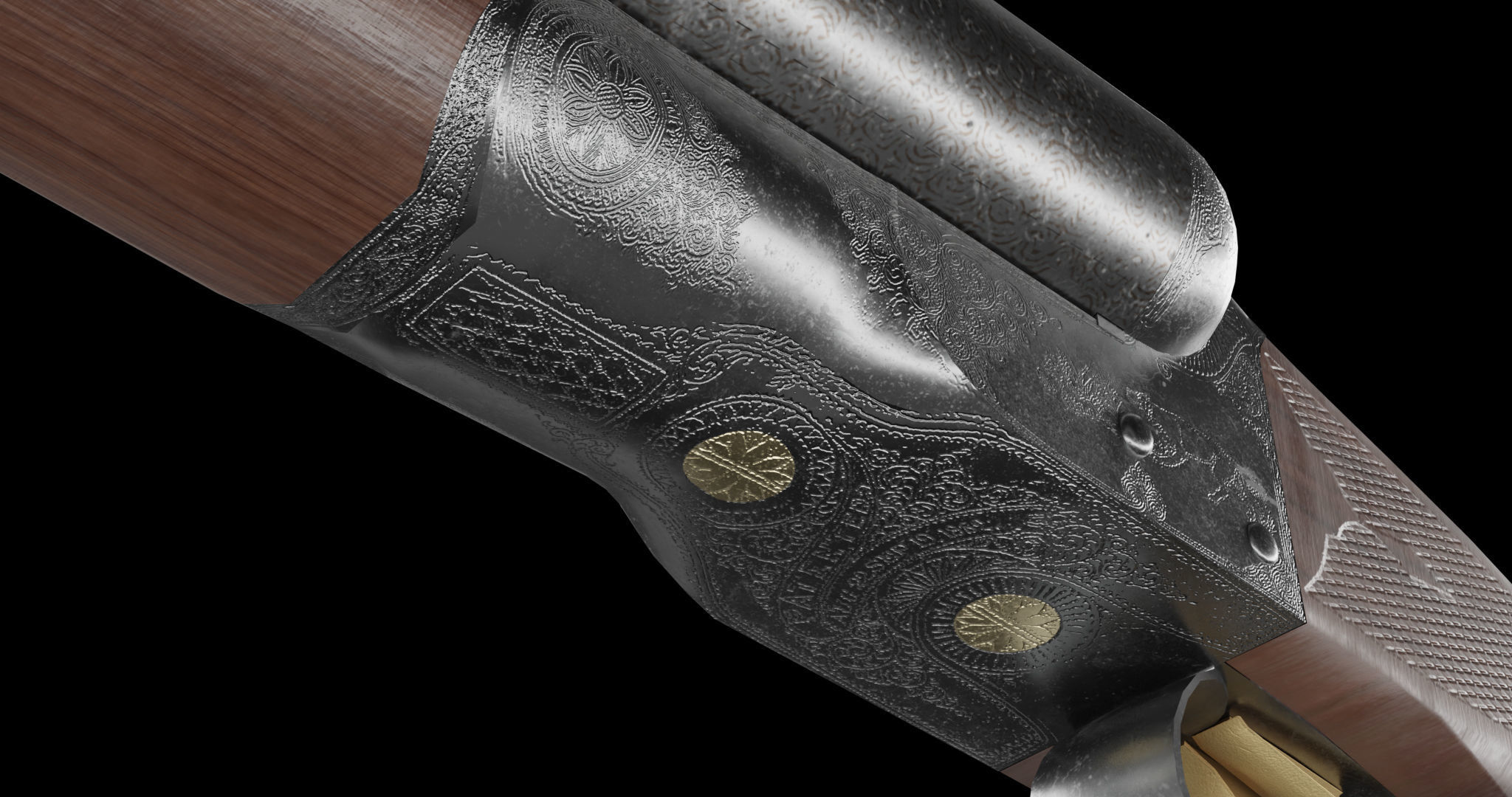 colt 1883 double barrel shotgun 3D model_12