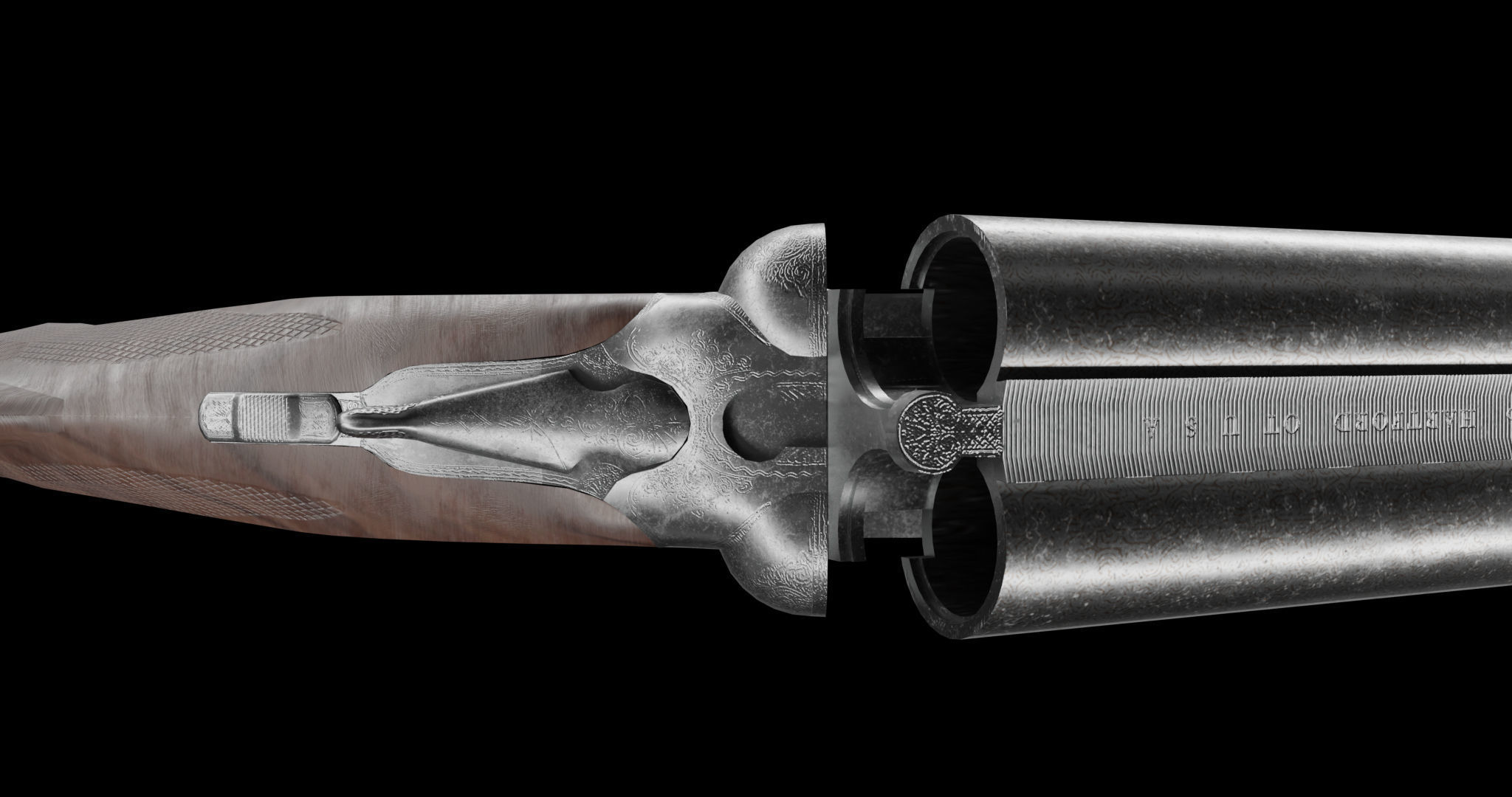 colt 1883 double barrel shotgun 3D model_10